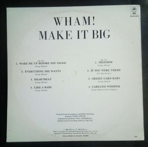 Wham! - Make It Big LP Vinyl Record