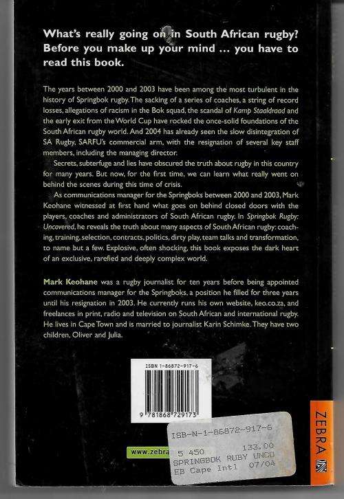 Springbok  Rugby Uncovered by Mark Keohane
