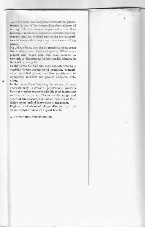 Chess: Selected Games of Lajos Portisch by Egon Varnusz (Hardcover)