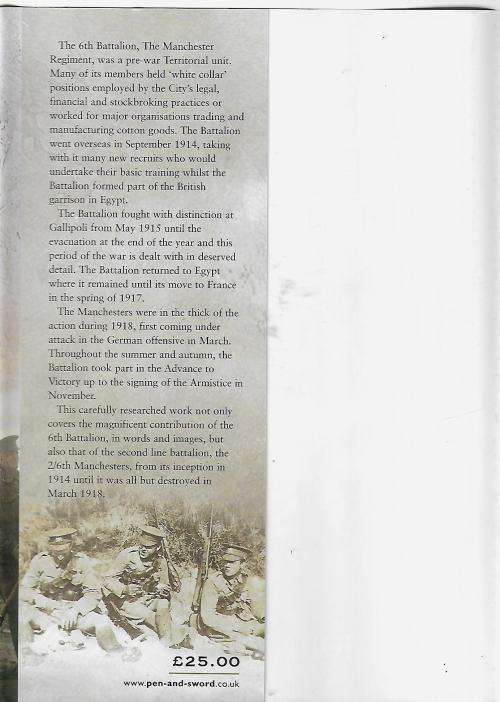6th Battalion The Manchester Regiment in The Great War by John Hartley (Hardcover)