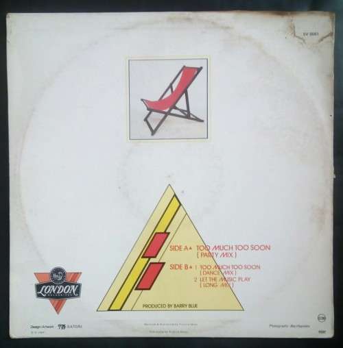 Ian Prince - Too Much Too Soon (Party Mix) 12` Single Vinyl Record