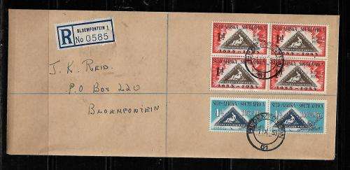 Union of South Africa - 1952 Centenary of 1st Issue of Cape Triangular Full Set of Pairs on Cover