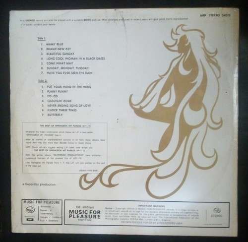The Best of Springbok Hit Parade 1971-72 LP Vinyl Record