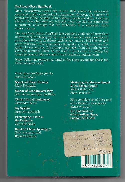 Chess: Positional Chess Handbook by Israel Gelfer