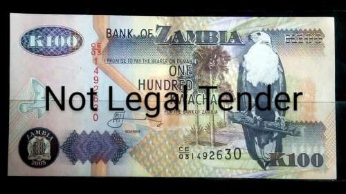 Zambia 2005 100 Kwacha - UNC