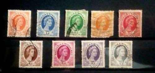 Rhodesia and Nyasaland - 1954 Definitive Issue Part Set of 9 Stamps Fine Used