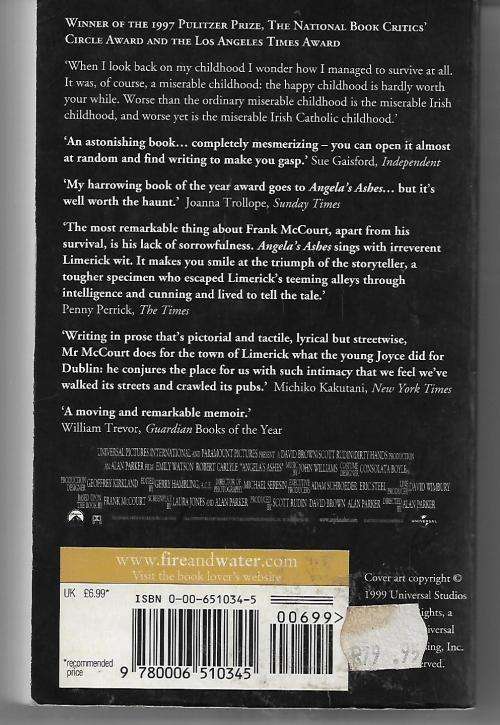 Angela`s Ashes - A Memoir Of A Childhood by Frank McCourt