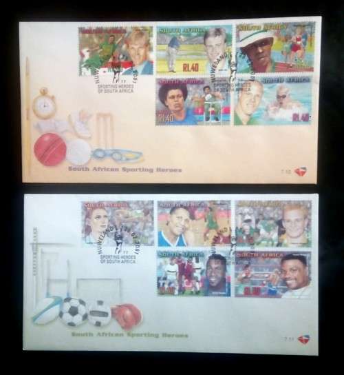 South Africa - 2001 South African Sporting Heroes FDC Set 7.10 and 7.11