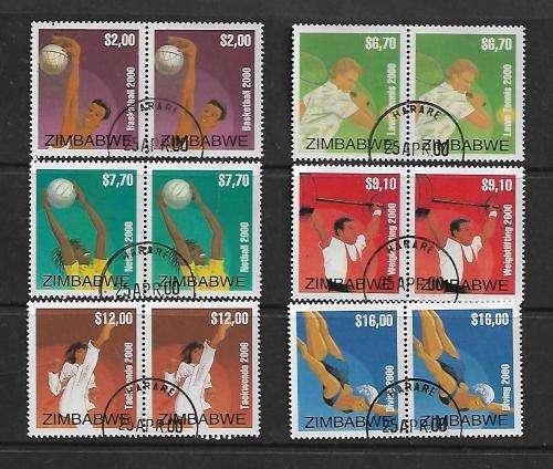 Zimbabwe - 2000 National Sporting Activities Full Set of Pairs - VFU