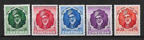 Zanzibar - 1954 Sultan Khalifa bin Harub`s 75th Birthday Full Set - MH