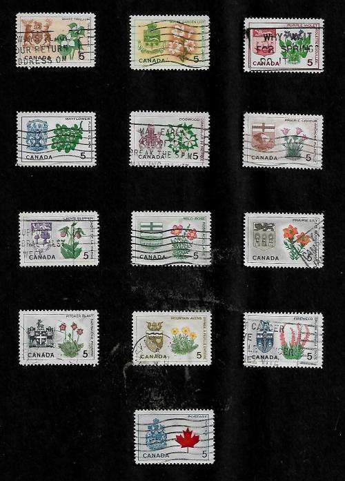 Canada -1964 Provincial Arms and Flowers Full Set - VFU