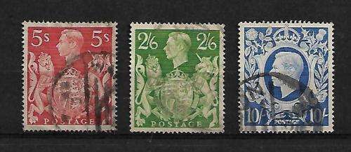Great Britain - 1939/1948 King George VI High Values Part Set - VFU