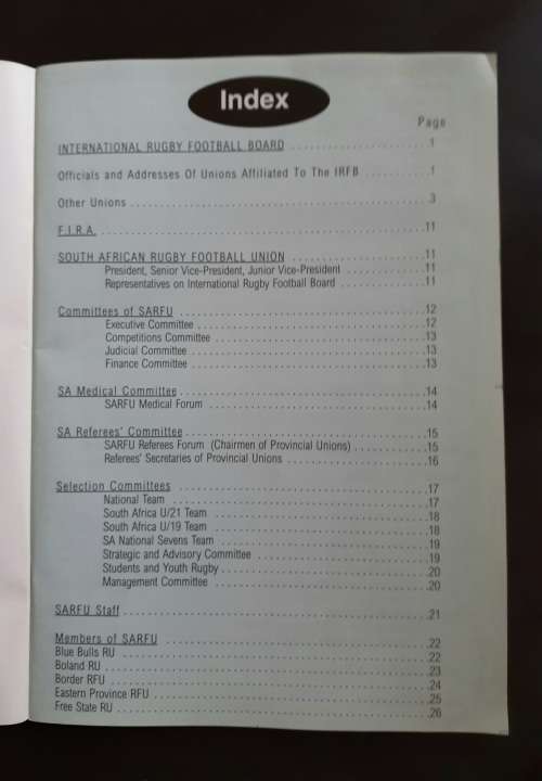 1999 SA Rugby Handbook