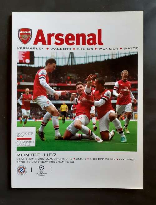 Arsenal vs Montpellier (France) 2012/13 UEFA Champions League Group Stage Match Programme
