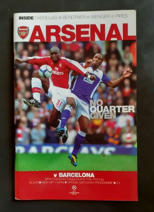 Arsenal vs Barcelona 2009/10 UEFA Champions League 1/4 Final Match Programme