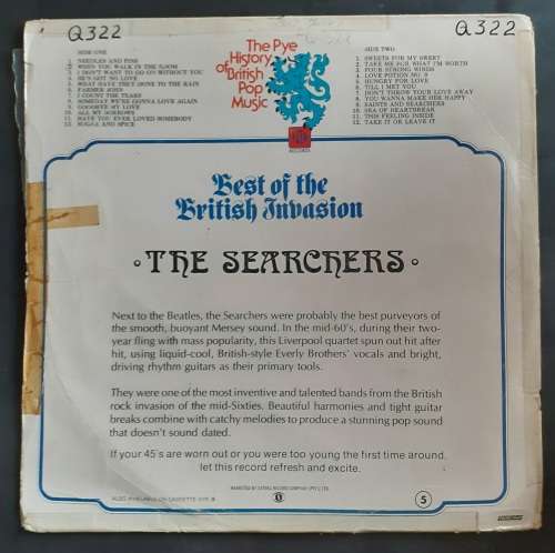 The Searchers - Best Of The British Invasion LP Vinyl Record