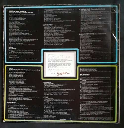 Phantom Of The Paradise  (Original Soundtrack Recording) LP Vinyl Record
