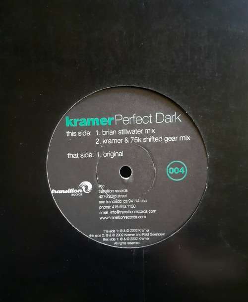 Kramer - Perfect Dark 12` Single Vinyl Record - USA Pressing