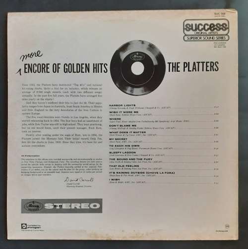 The Platters - More Encore Of Golden Hits LP Vinyl Record