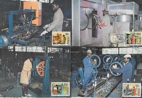 Ciskei - 1986 Bicycle Factory Dimbaza Full Set of 4 Maxi Cards
