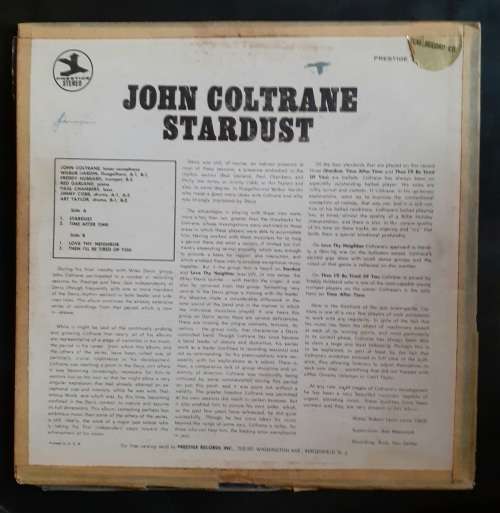 John Coltrane - Stardust LP Vinyl Record - USA Pressing
