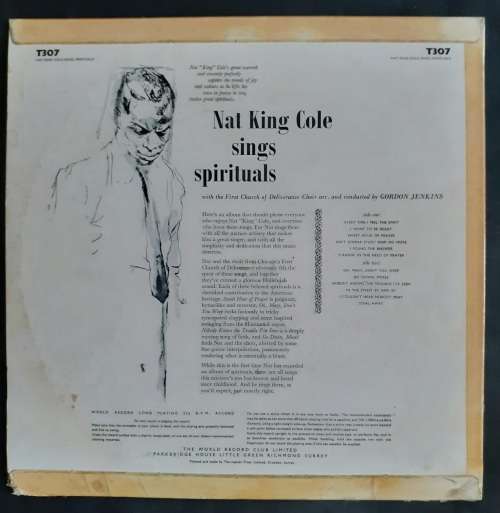 Nat King Cole Sings Spirituals LP Vinyl Record