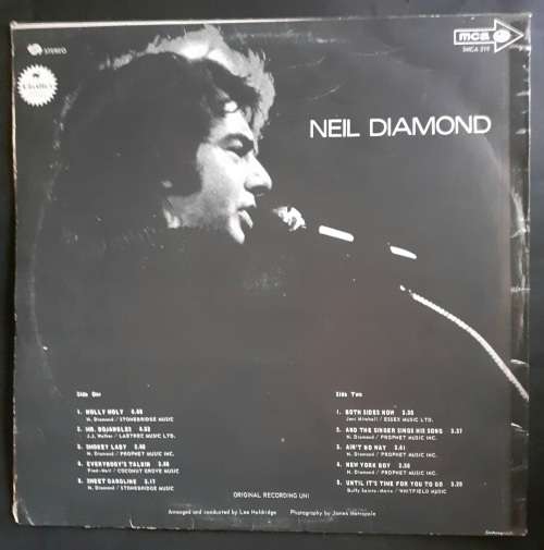 Neil Diamond Featuring holly holy and sweet carolina LP Vinyl Record