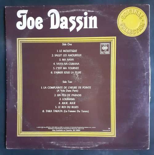 Joe Dassin - Original Collection LP Vinyl Record