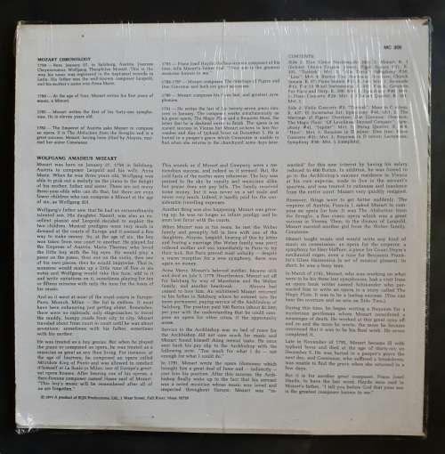 Mozart - His Life And His Music LP Vinyl Record - USA Pressing