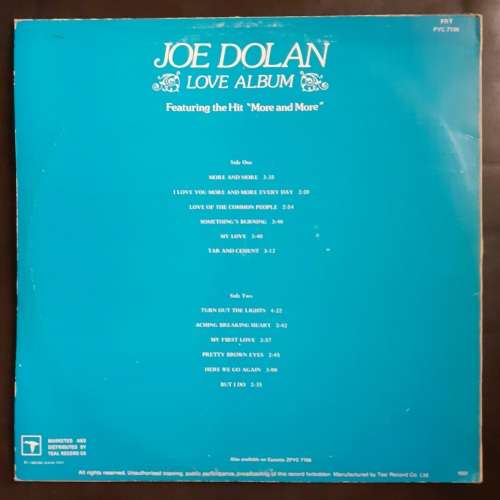 Joe Dolan - Love Album LP Vinyl Record
