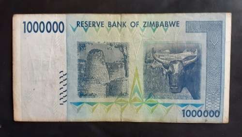 Zimbabwe 2008 Z$ One Million Bank Note - VG