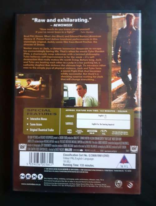 Fight Club - Brad Pitt & Edward Norton (DVD)