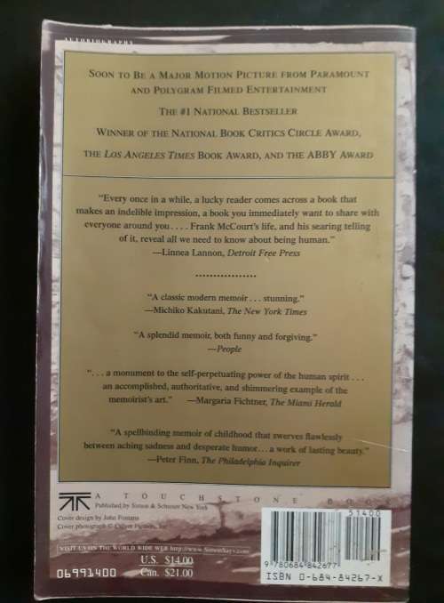 Angela`s Ashes - A Memoir by Frank McCourt