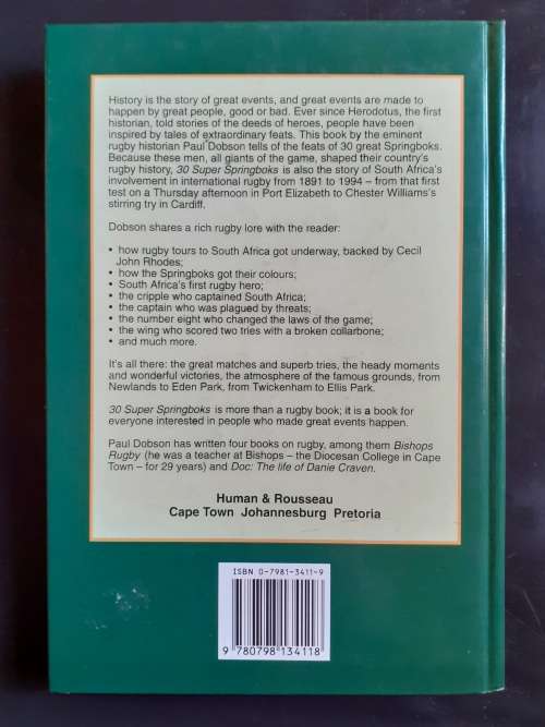 30 Super Springboks by Paul Dobson (Hardcover)