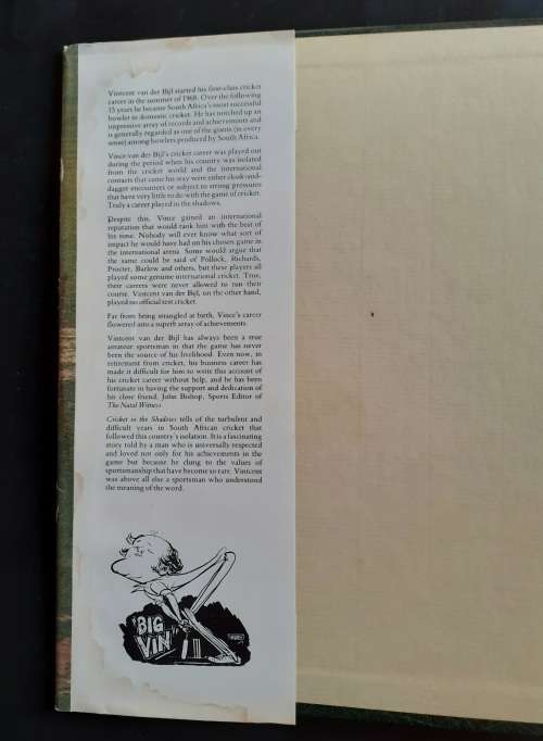 Cricket in The Shadows by Vincent van der Bijl and John Bishop (Hardcover)