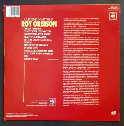 Roy Orbison - A Legend In My Time LP Vinyl Record