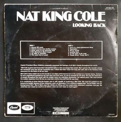 Nat King Cole - Looking Back LP Vinyl Record