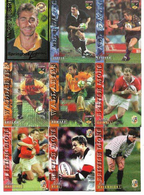 9 International Players Rugby Cards from the 1997 Panini Collection