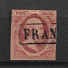 Netherlands 1852 King William III 10c SG#2 Fine Used
