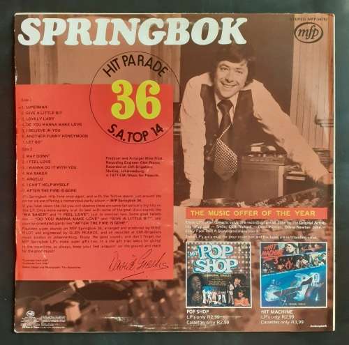 Springbok Hit Parade Vol.36 LP Vinyl Record
