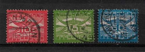 Netherlands - 1921 Airmail Definitive Full Set of 3 Stamps  Fine Used