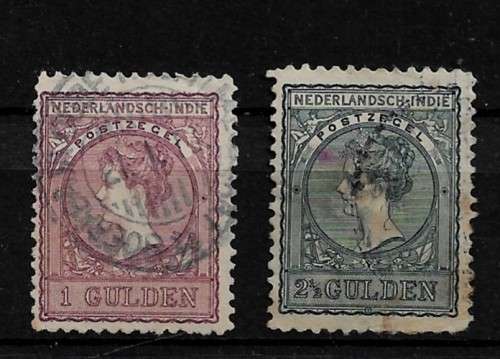Netherlands Indies - 1906 Queen Wilhelmina Full Set of 2 Stamps VFU