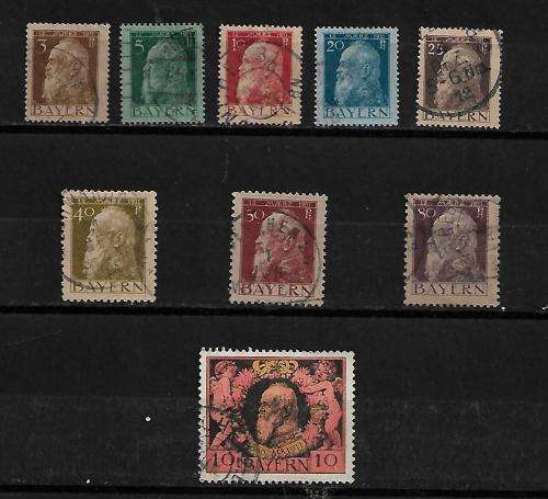 Bayern (Bavaria) 1911 Collection of Stamps VFU