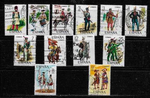 Spain - 1970s Military Uniforms Stamps Fine Used