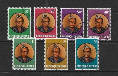Zaire - 1990 President Mobutu Part Set of 7 Stamps VFU