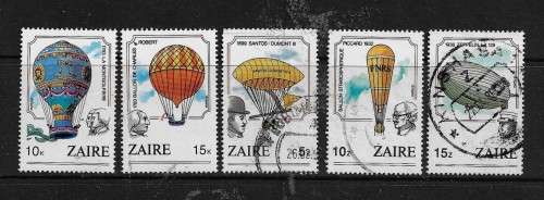 Zaire - 1984 Air Ballons Part Set of 5 Stamps VFU