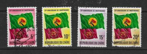 Zaire - 1985 Independence 25th Anniversary Full Set of 4 Stamps VFU