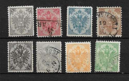 Bosnia and Herzegovina 1879-1894 Part Set of 8 Stamps MH & Fine Used