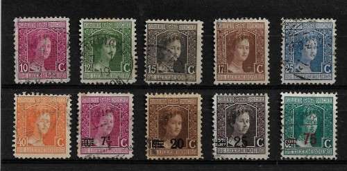 Luxembourg 1916-1924 Definitive Part Set of 10 Stamps Fine Used