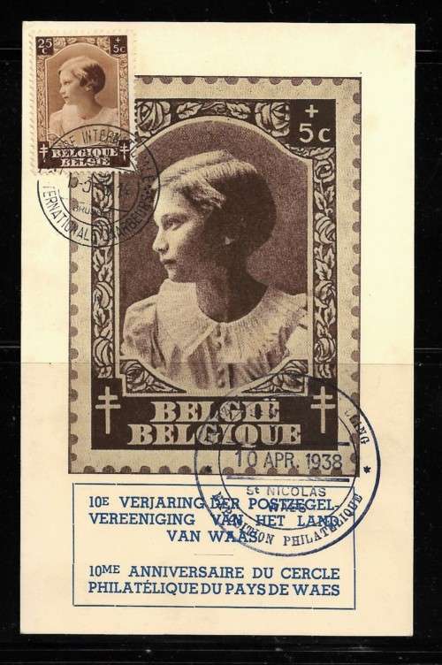 Belgium - 1938 Stamps Exhibition Maxi Card